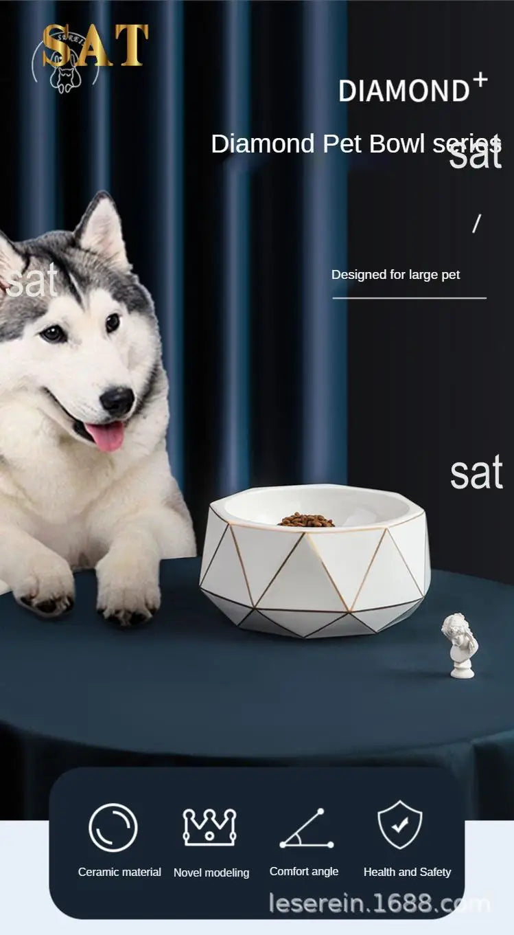 PGB - Luxury Diamond Ceramic Large Bowl For Dog