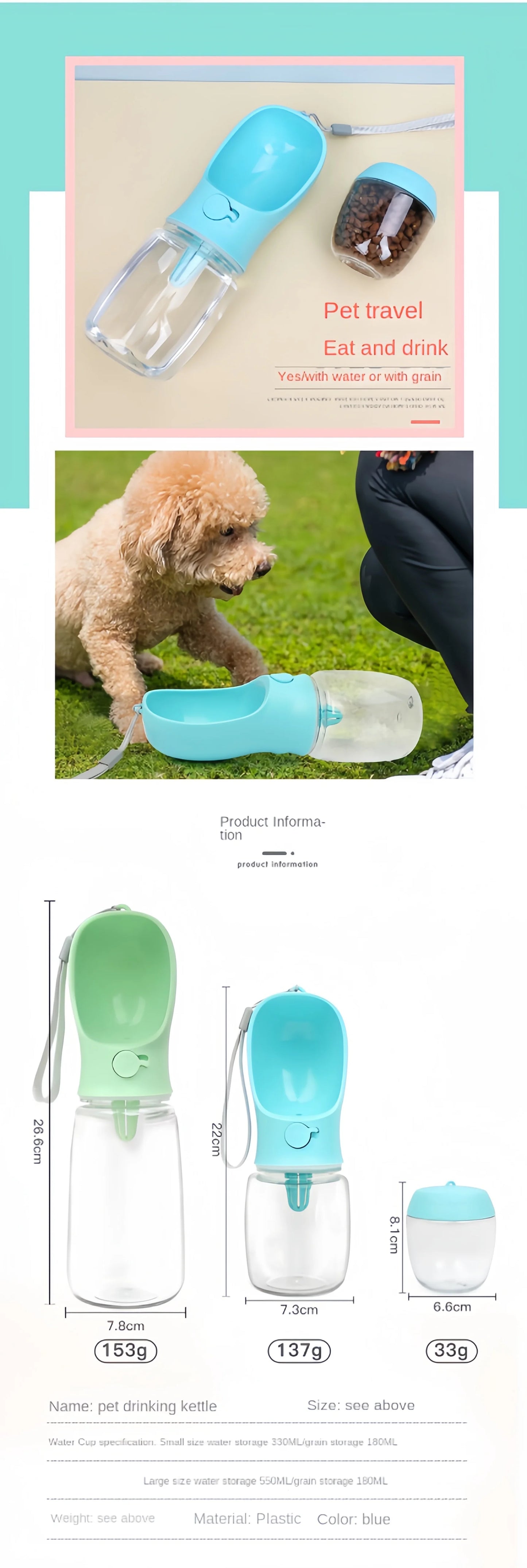 PGB - Portable Dog Cat Water Bottle